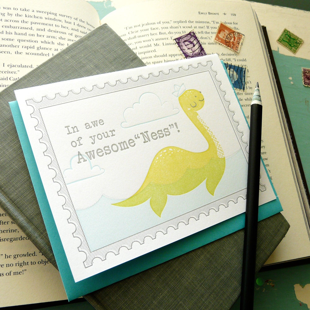 In Awe of Your AwesomeNess Illustrated Letterpress Notecard 