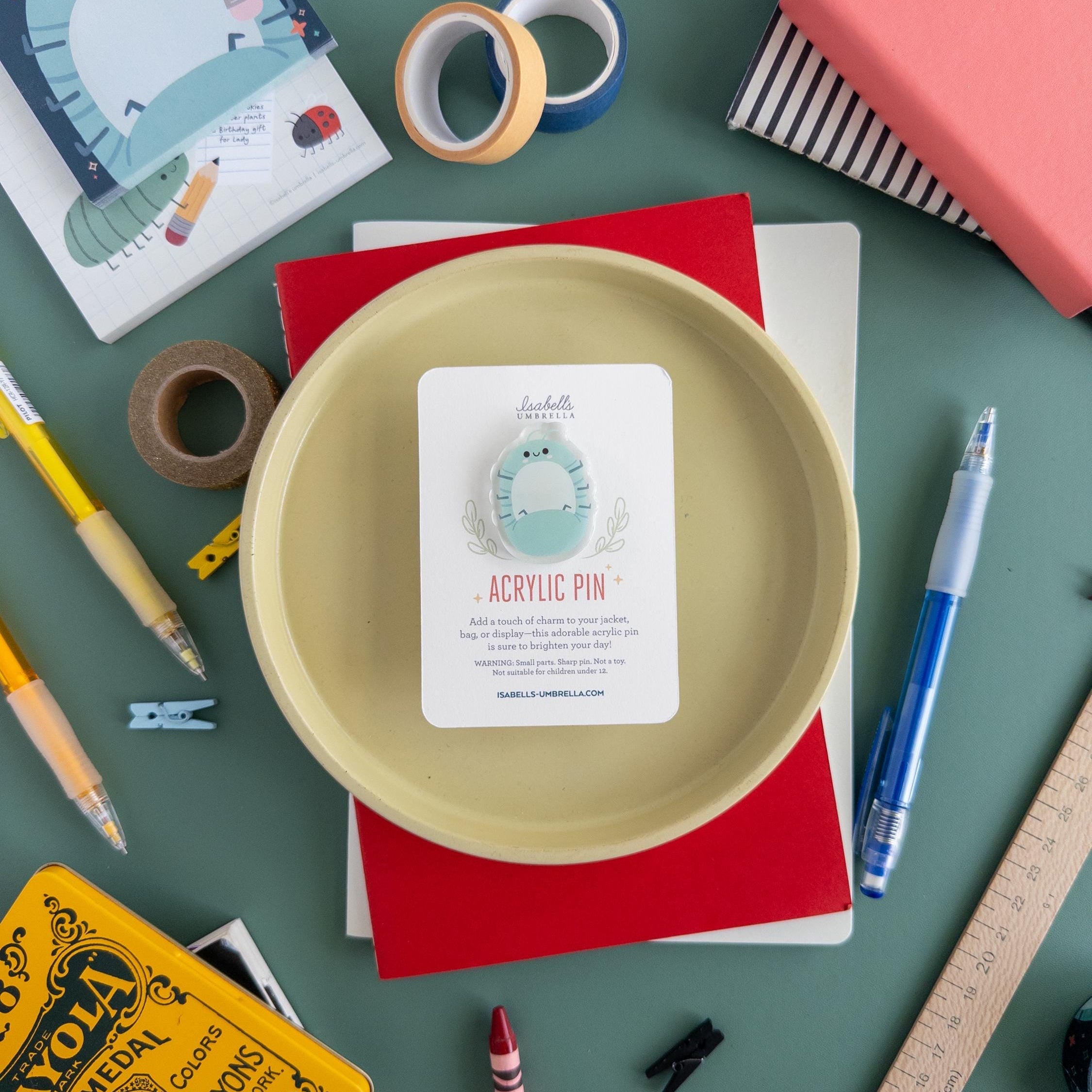 Roly Poly Acrylic Pin | Cute Bug Pin | Kawaii Insect Enamel-Style Pin | Cottagecore Nature Lover Gift | Cute Acrylic Pin with Epoxy Finish